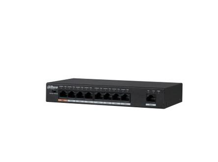 [O203DH-PF118] Switch|DAHUA|Type L2|Desktop/pedestal|Rack|1x10Base-T / 100Base-TX / 1000Base-T|PoE ports 8|96 Watts|DH-PFS3009-8ET1GT-96-V2