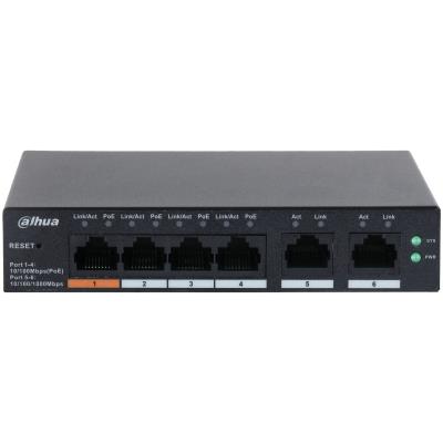 [O203CS400659] Switch|DAHUA|DH-CS4006-4ET2ET-60|Switch type Managed|Switch layer L2|6xRJ-45 ports|RJ-45 Ports Type Gigabit Ethernet (10/100/1000)|4xFast Ethernet (copper) ports quantity|2xGigabit Ethernet (copper) ports quantity|Power over Ethernet (PoE) Yes|4xPower over Ethernet (PoE) ports quantity|Total Power over Ethernet (PoE) budget 60 W|CS4006-4ET2ET-60