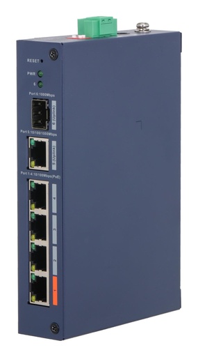[O203CHS41787] Switch|DAHUA|Switch type Managed|Switch layer L2|Form factor Desktop|4xRJ-45 ports|RJ-45 Ports Type Fast Ethernet (10/100)|4xFast Ethernet (copper) ports quantity|1xGigabit Ethernet (copper) ports quantity|1xSFP module slots quantity|1xFiber uplink ports quantity|Power over Ethernet (PoE) Yes|4xPower over Ethernet (PoE) ports quantity|Total Power over Ethernet (PoE) budget 60 W|CHS4106-4ET-60